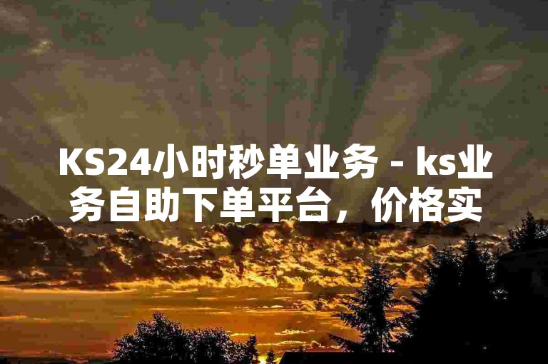 KS24小时秒单业务 - ks业务自助下单平台，价格实惠。