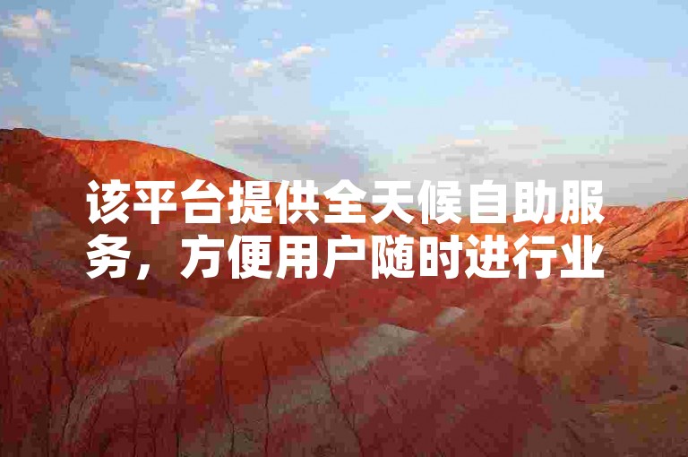 该平台提供全天候自助服务，方便用户随时进行业务操作。