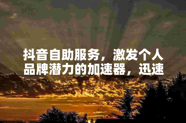抖音自助服务，激发个人品牌潜力的加速器，迅速增强可见度和粉丝参与度！