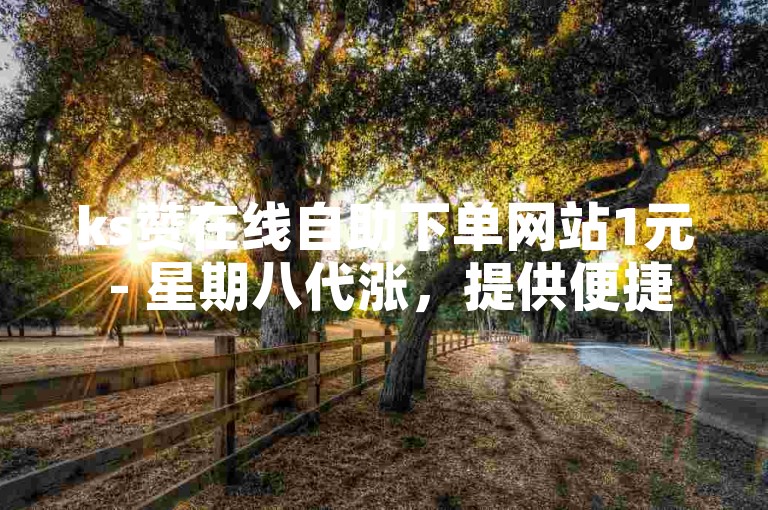ks赞在线自助下单网站1元 - 星期八代涨，提供便捷的服务体验。