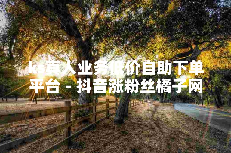 ks真人业务低价自助下单平台 - 抖音涨粉丝橘子网络，提供快速、安全的服务。