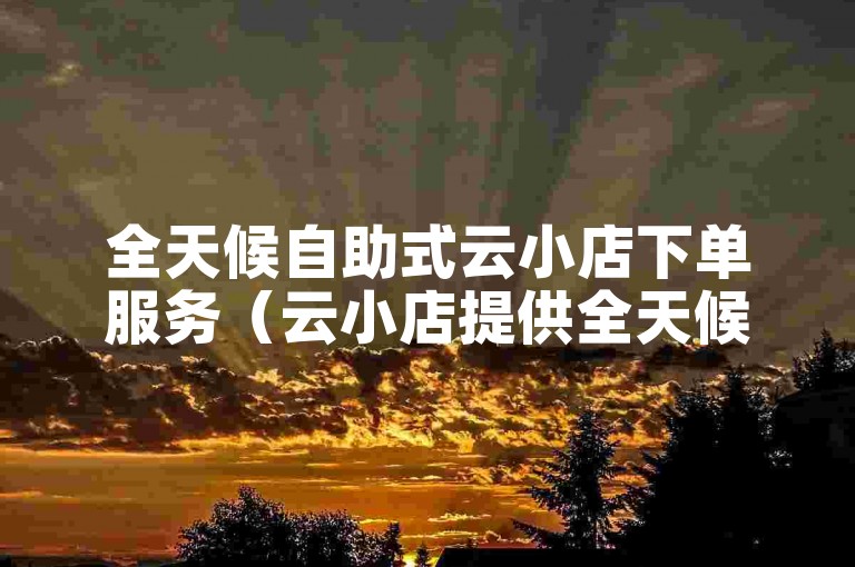 全天候自助式云小店下单服务（云小店提供全天候自助下单）