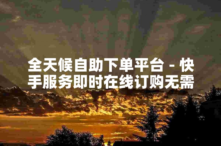 全天候自助下单平台 - 快手服务即时在线订购无需费用