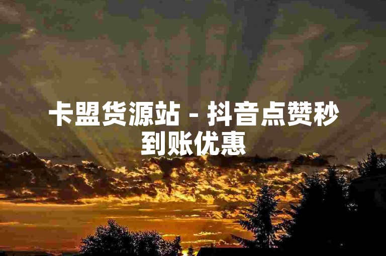 卡盟货源站 - 抖音点赞秒到账优惠
