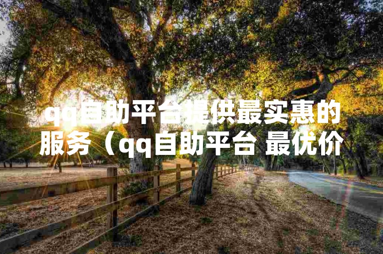 qq自助平台提供最实惠的服务（qq自助平台 最优价格）。