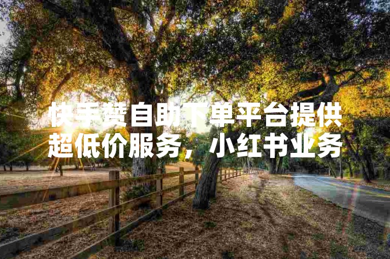 快手赞自助下单平台提供超低价服务，小红书业务下单平台价格优惠。