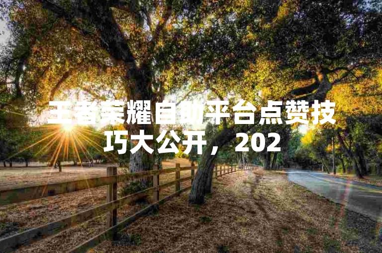 王者荣耀自助平台点赞技巧大公开，2025年必备的主页赞提升全攻略！