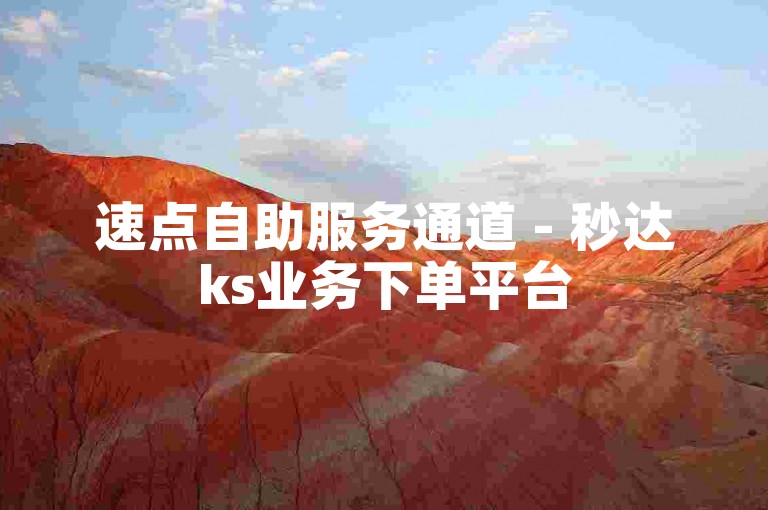 速点自助服务通道 - 秒达ks业务下单平台