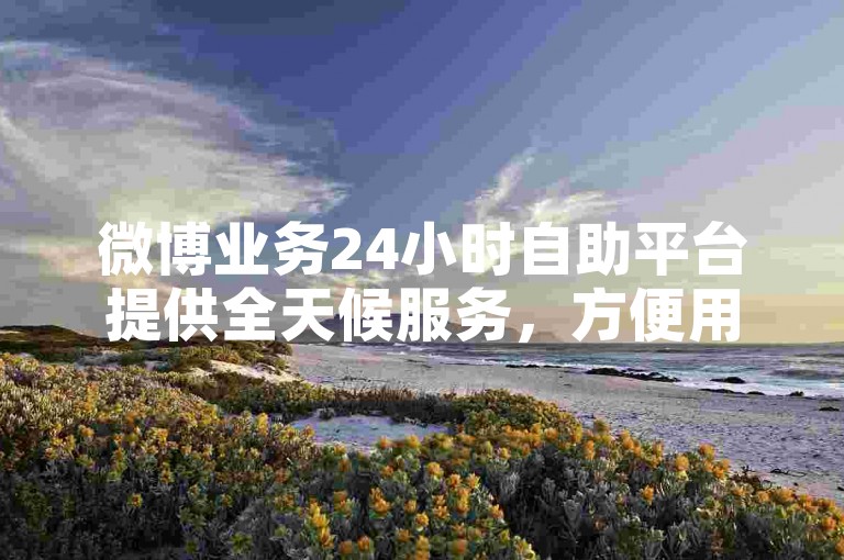 微博业务24小时自助平台提供全天候服务，方便用户随时下单。