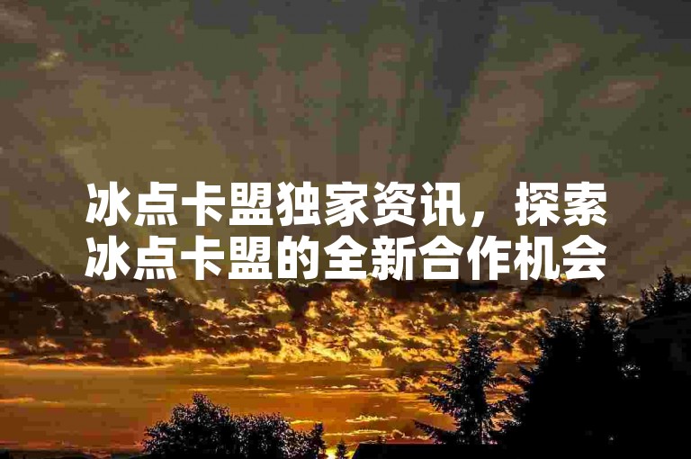 冰点卡盟独家资讯，探索冰点卡盟的全新合作机会！2024年不容错过的投资指南。