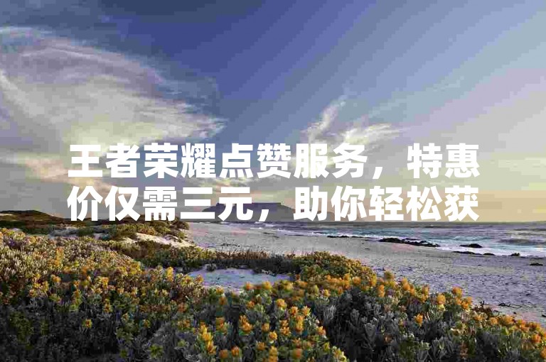 王者荣耀点赞服务，特惠价仅需三元，助你轻松获得万粉丝关注。