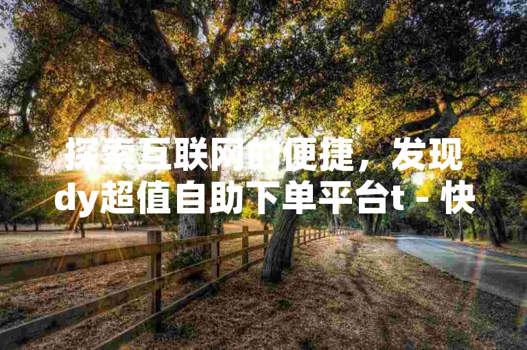探索互联网的便捷，发现dy超值自助下单平台t - 快手秒涨网，为您带来前所未有的快速服务体验。