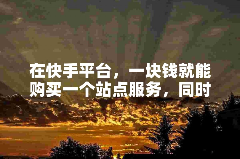 在快手平台，一块钱就能购买一个站点服务，同时还有免费领取一万播放量的软件可供使用。