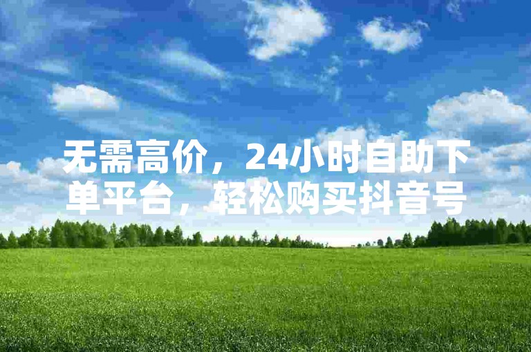 无需高价，24小时自助下单平台，轻松购买抖音号。