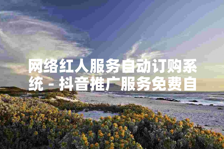 网络红人服务自动订购系统 - 抖音推广服务免费自助下单平台便捷高效