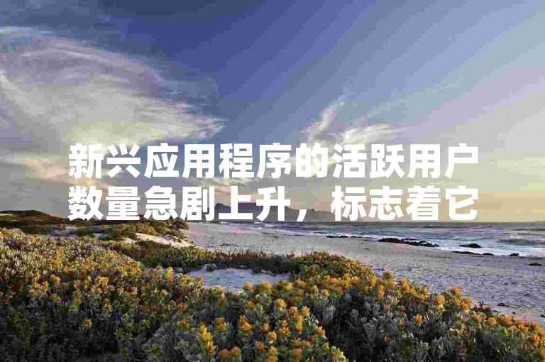 新兴应用程序的活跃用户数量急剧上升，标志着它已成为当下技术创新的风向标。