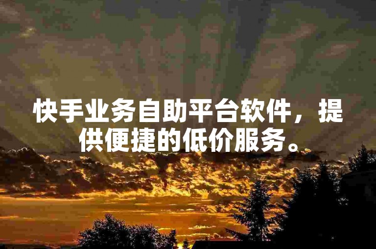 快手业务自助平台软件，提供便捷的低价服务。