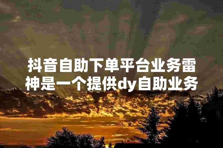 抖音自助下单平台业务雷神是一个提供dy自助业务下单服务的网站。