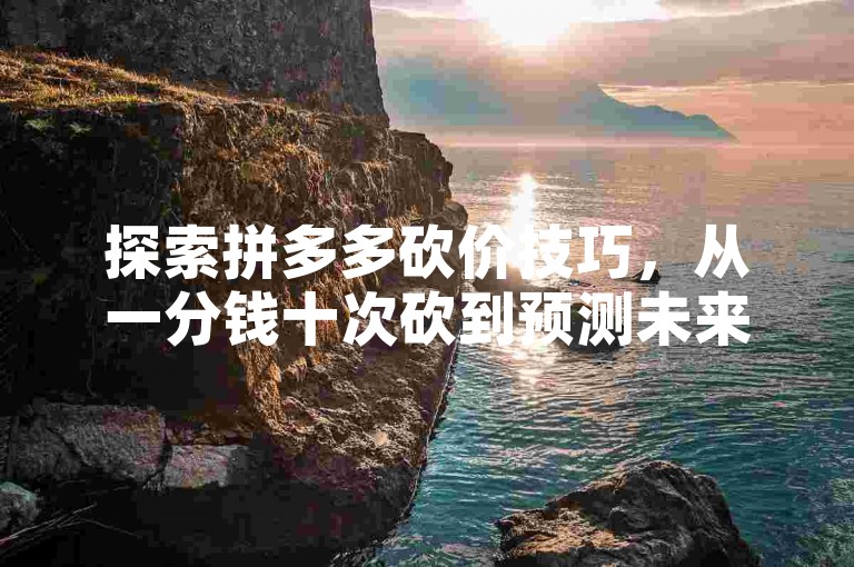 探索拼多多砍价技巧，从一分钱十次砍到预测未来走向的深度剖析。