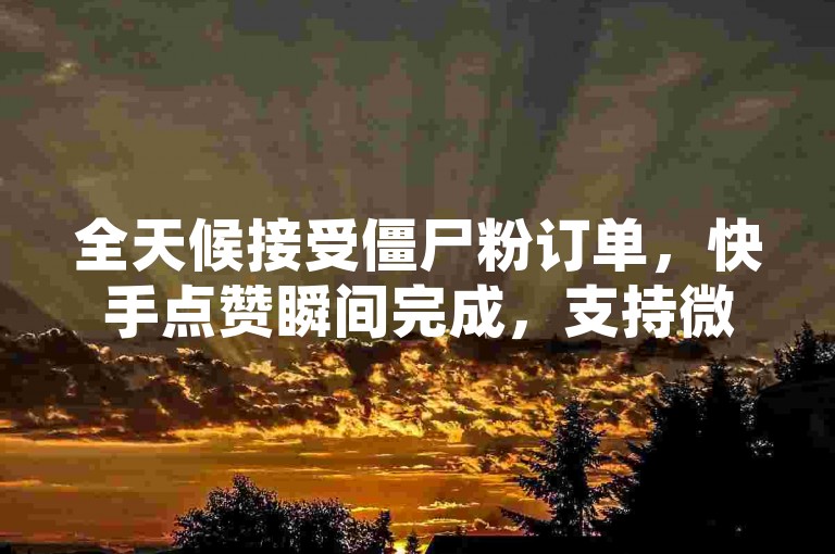 全天候接受僵尸粉订单，快手点赞瞬间完成，支持微信支付。