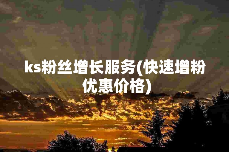 ks粉丝增长服务(快速增粉 优惠价格)