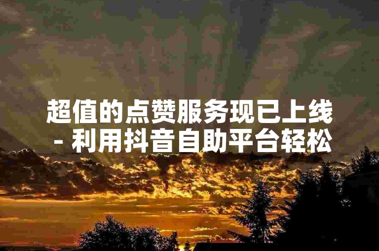 超值的点赞服务现已上线 - 利用抖音自助平台轻松提升人气。