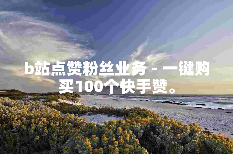 b站点赞粉丝业务 - 一键购买100个快手赞。