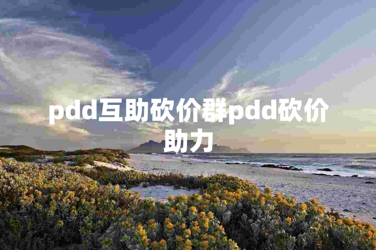 pdd互助砍价群pdd砍价助力