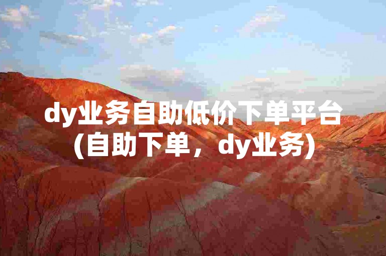 dy业务自助低价下单平台(自助下单，dy业务)