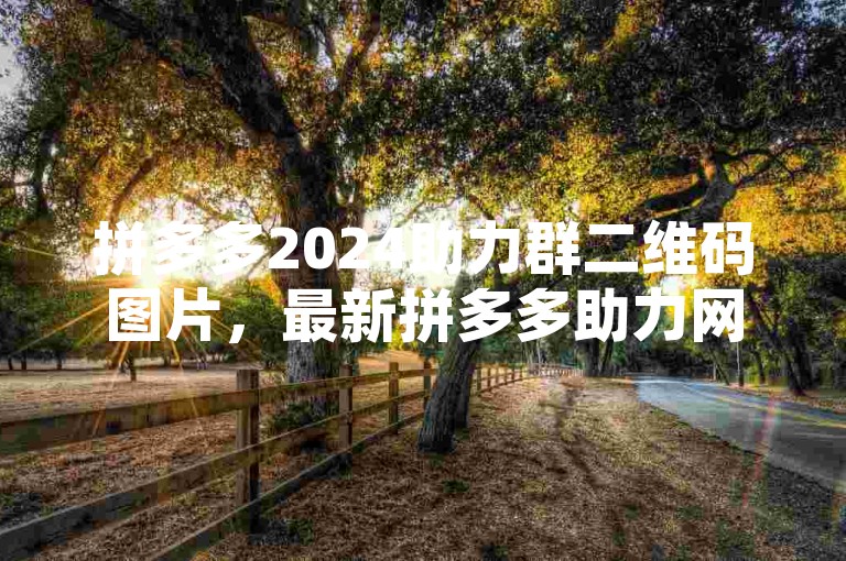 拼多多2024助力群二维码图片，最新拼多多助力网站。