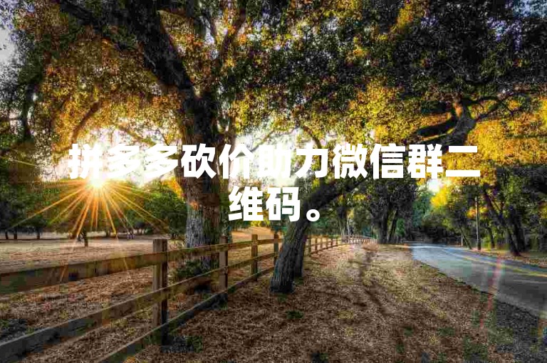 拼多多砍价助力微信群二维码。