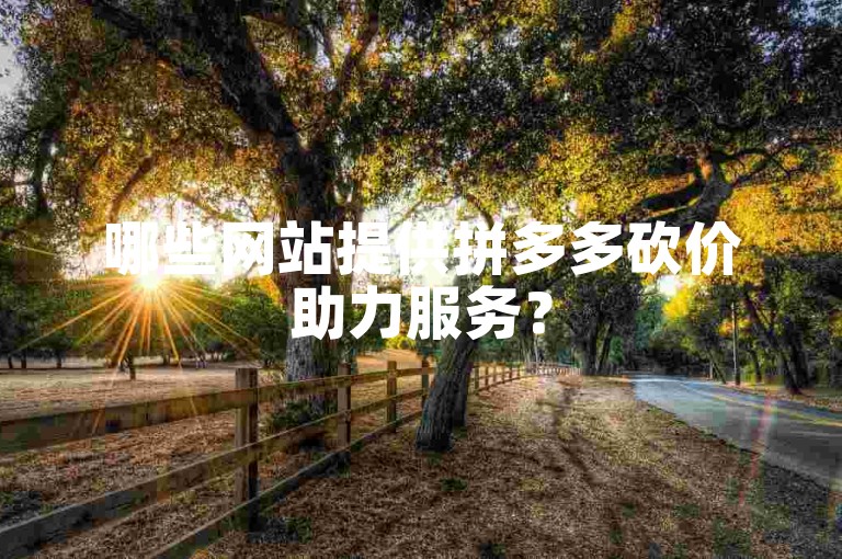 哪些网站提供拼多多砍价助力服务？