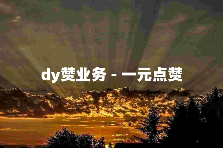 dy赞业务 - 一元点赞