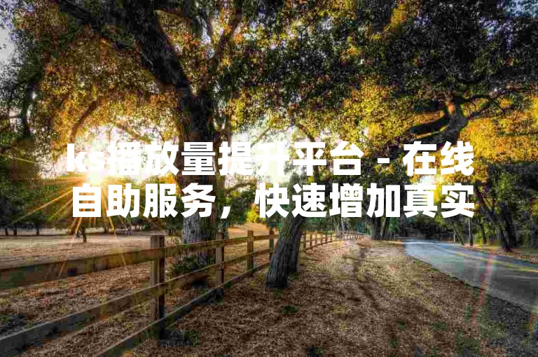 ks播放量提升平台 - 在线自助服务，快速增加真实点赞数。