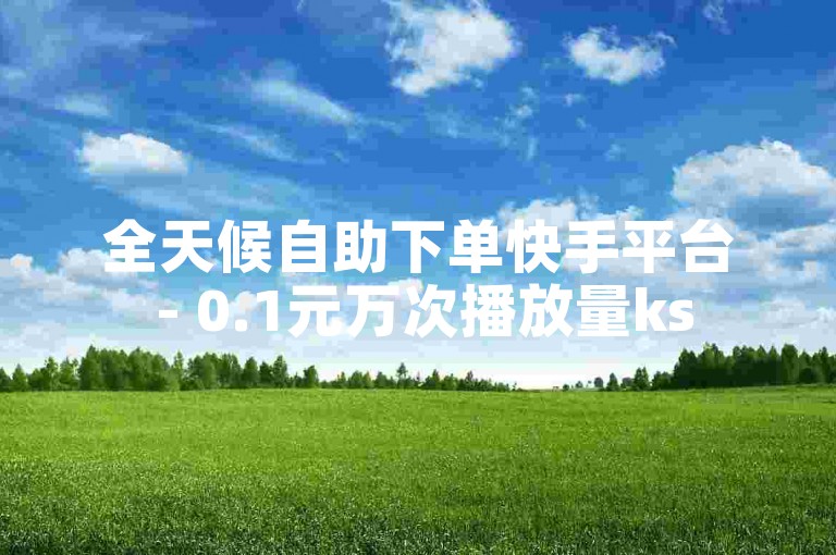 全天候自助下单快手平台 - 0.1元万次播放量ks