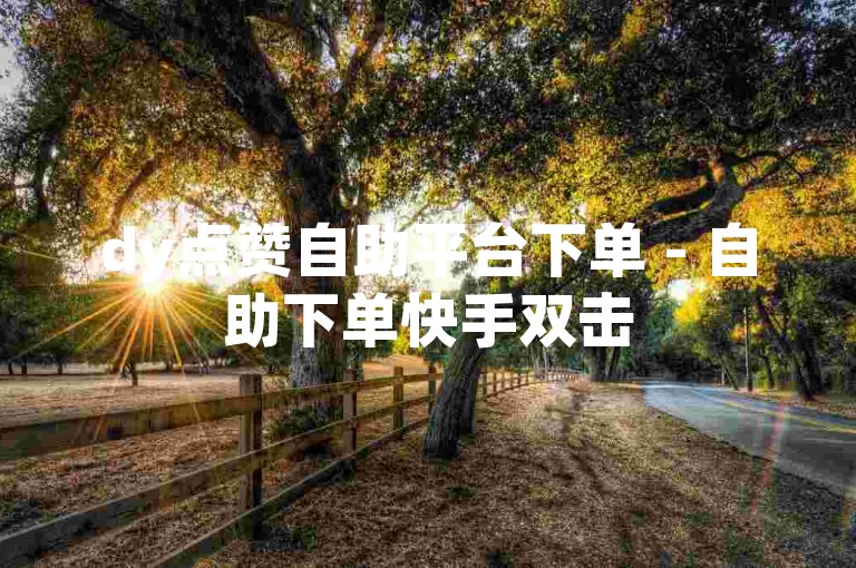dy点赞自助平台下单 - 自助下单快手双击50