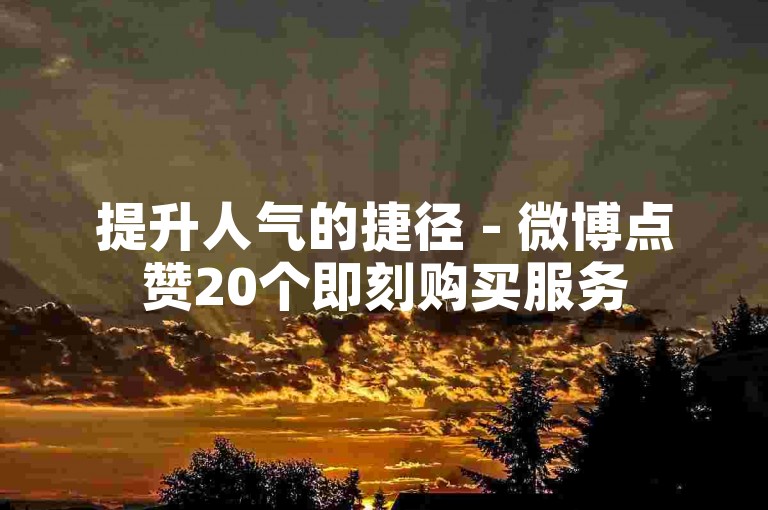 提升人气的捷径 - 微博点赞20个即刻购买服务