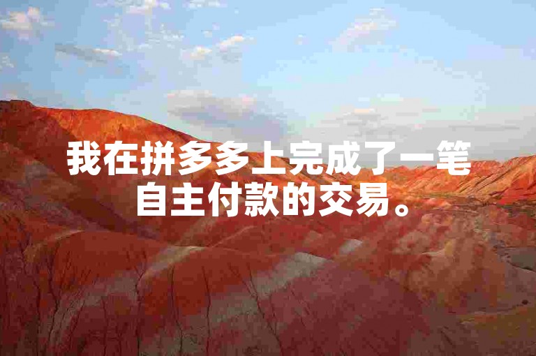 我在拼多多上完成了一笔自主付款的交易。
