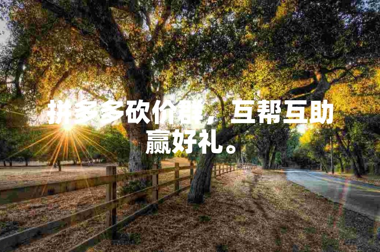 拼多多砍价群，互帮互助赢好礼。
