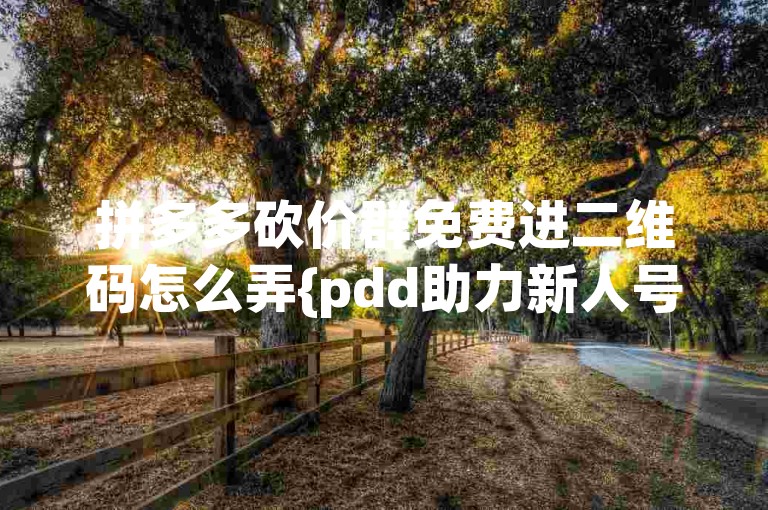 拼多多砍价群免费进二维码怎么弄{pdd助力新人号}