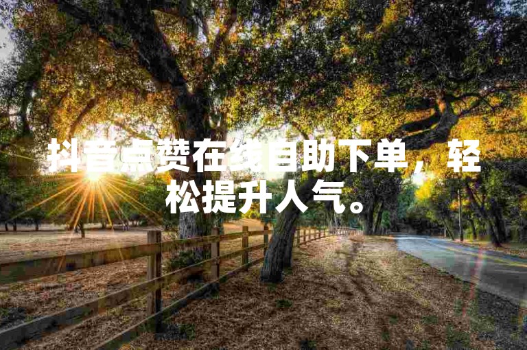 抖音点赞在线自助下单，轻松提升人气。