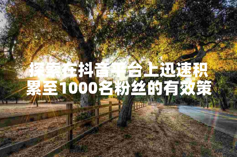 探索在抖音平台上迅速积累至1000名粉丝的有效策略。