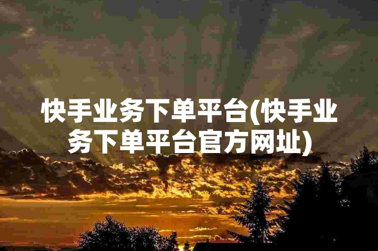 快手业务下单平台(快手业务下单平台官方网址)