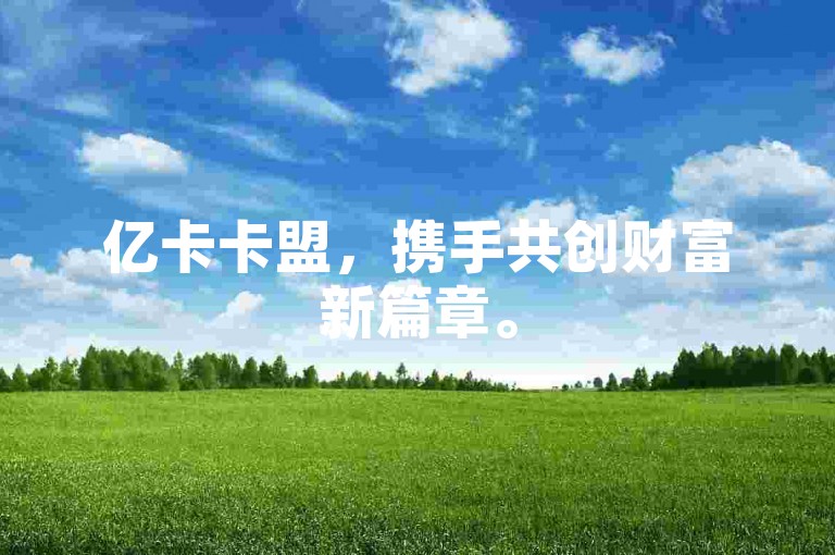 亿卡卡盟，携手共创财富新篇章。