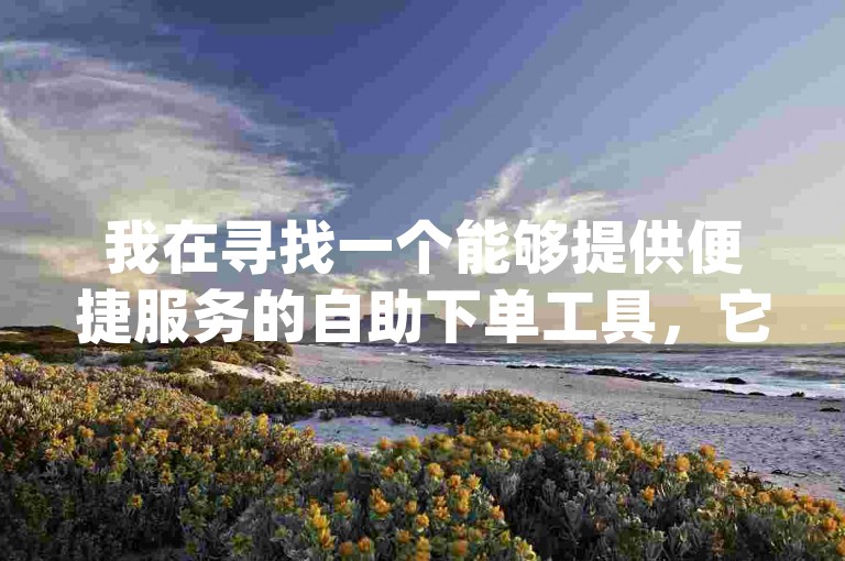 我在寻找一个能够提供便捷服务的自助下单工具，它应该支持dy业务并且价格合理。