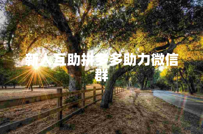 新人互助拼多多助力微信群