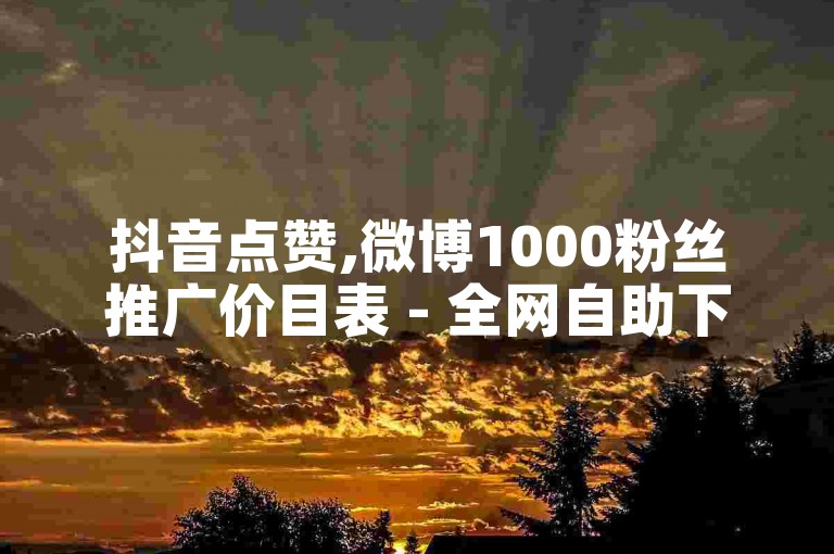 抖音点赞,微博1000粉丝推广价目表 - 全网自助下单平台优惠 - 鲍鱼盒子自动发卡平台