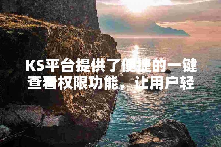 KS平台提供了便捷的一键查看权限功能，让用户轻松掌握账户安全设置。