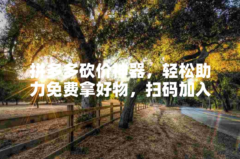 拼多多砍价神器，轻松助力免费拿好物，扫码加入砍价社群。