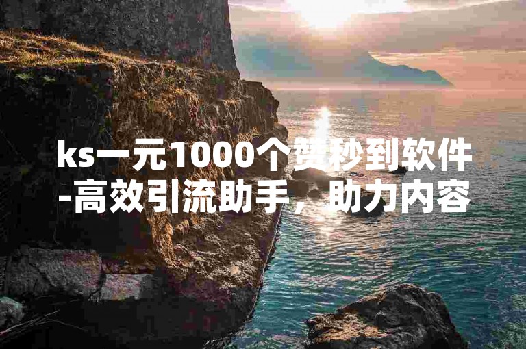 ks一元1000个赞秒到软件-高效引流助手，助力内容迅速走红。